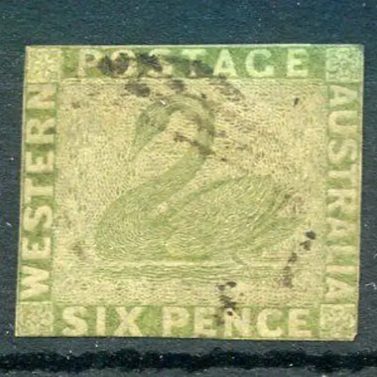 1861 6d sage-green with margins very close to ...