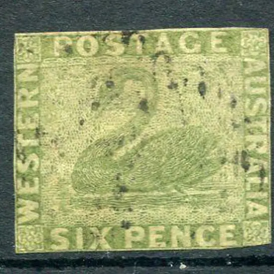 1861 6d sage-green with 4 very close to touching ...