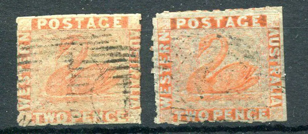 1860 2d pale orange & 2d orange vermilion, both ... Image 1++