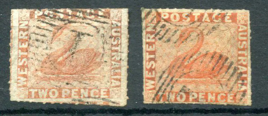 1860 2d pale orange & 2d orange-vermilion with ... Image 1++
