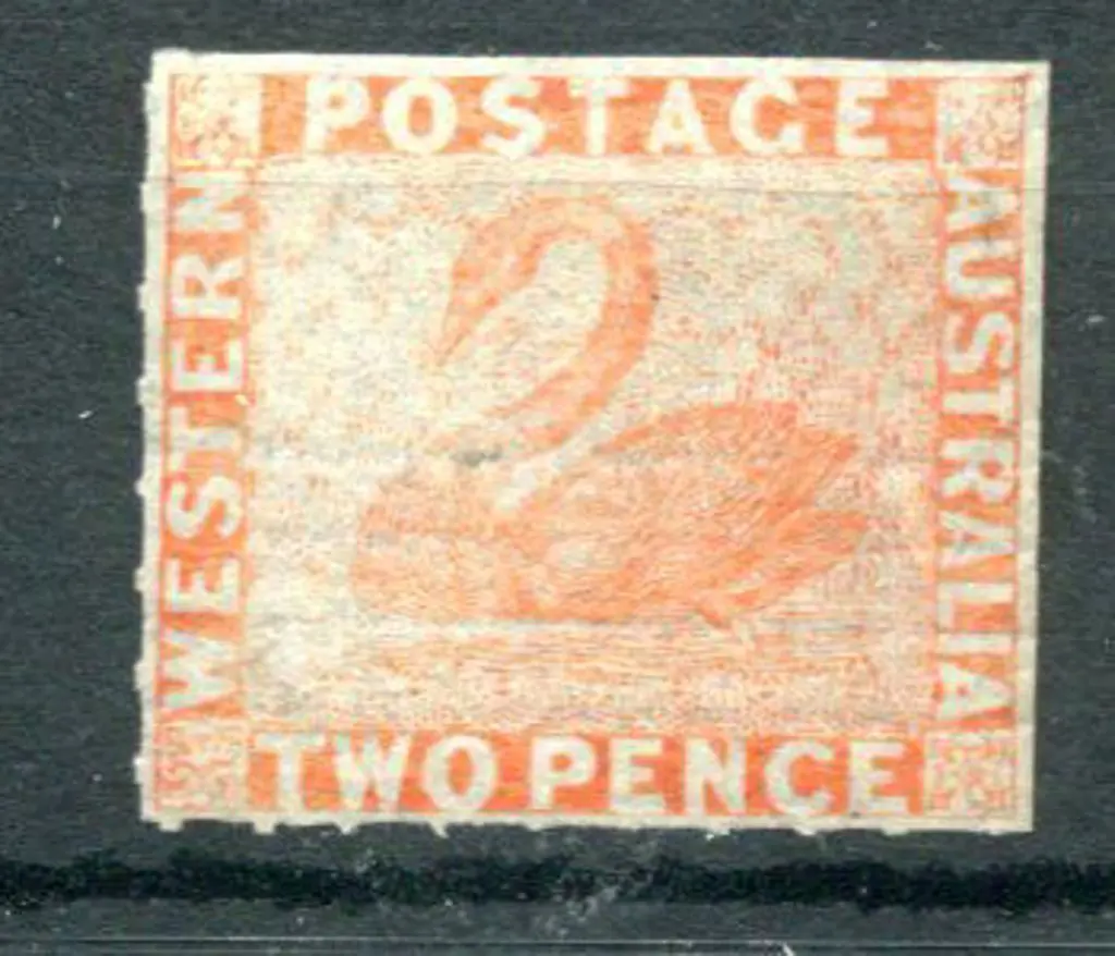 1860 2d pale orange with clear roulette perfs on 2 ... Image 1++