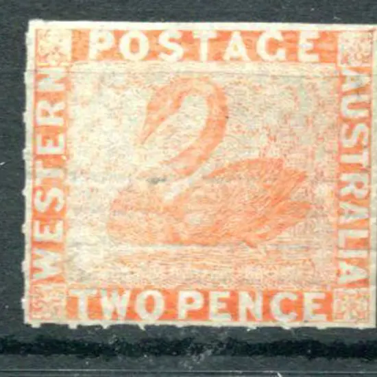 1860 2d pale orange with clear roulette perfs on 2 ...