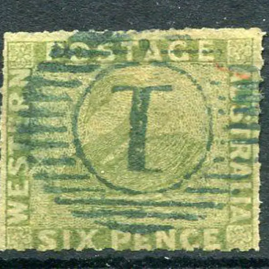 1861 6d sage-green rouletted all 4 sides. Fine ...