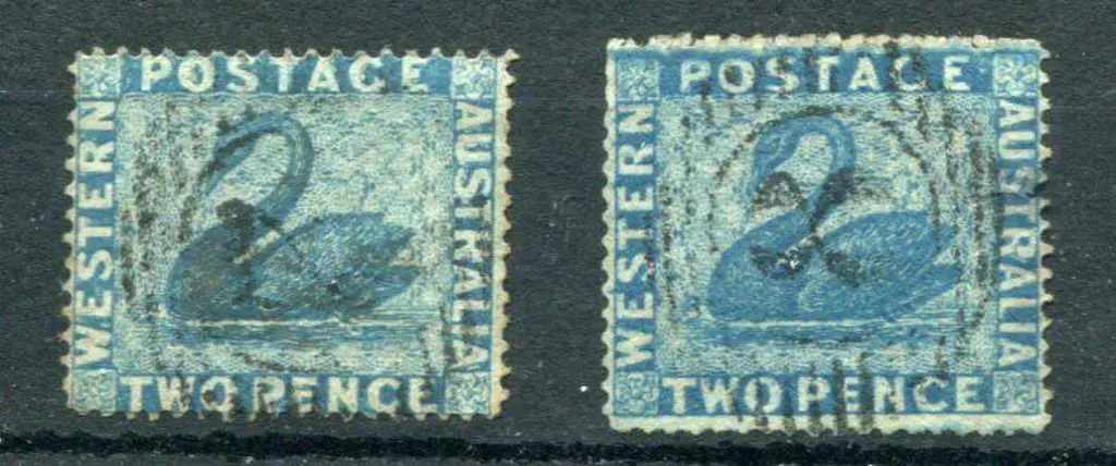 1861 2d blue. Two used examples in different ... Image 1++