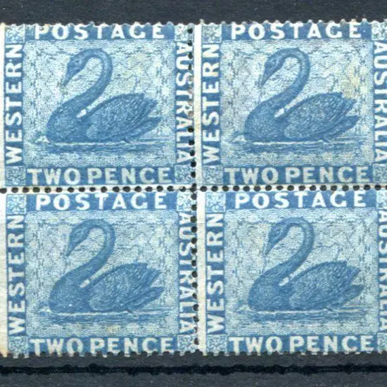 1861 2d blue. MLH block of 4, centred right. Some ...