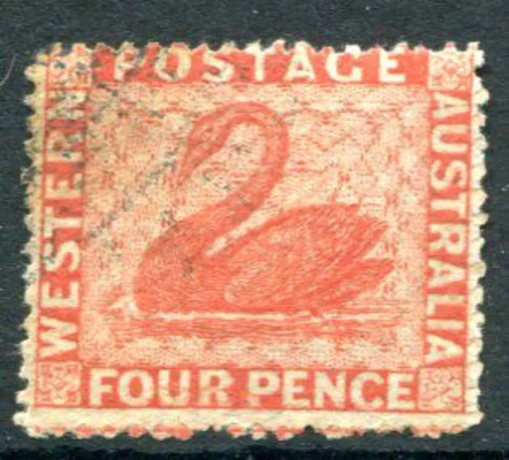 1861 4d vermilion. Lightly used with horiz line ... Image 1++