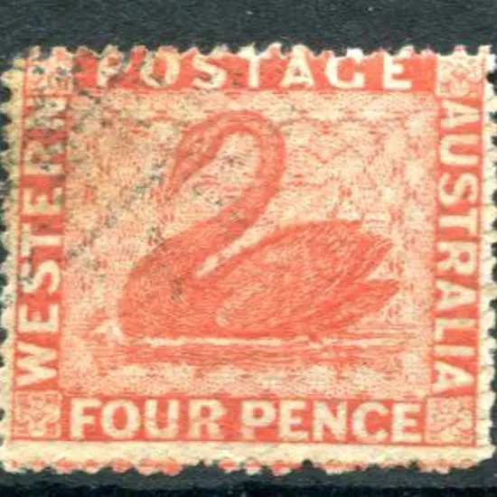 1861 4d vermilion. Lightly used with horiz line ...