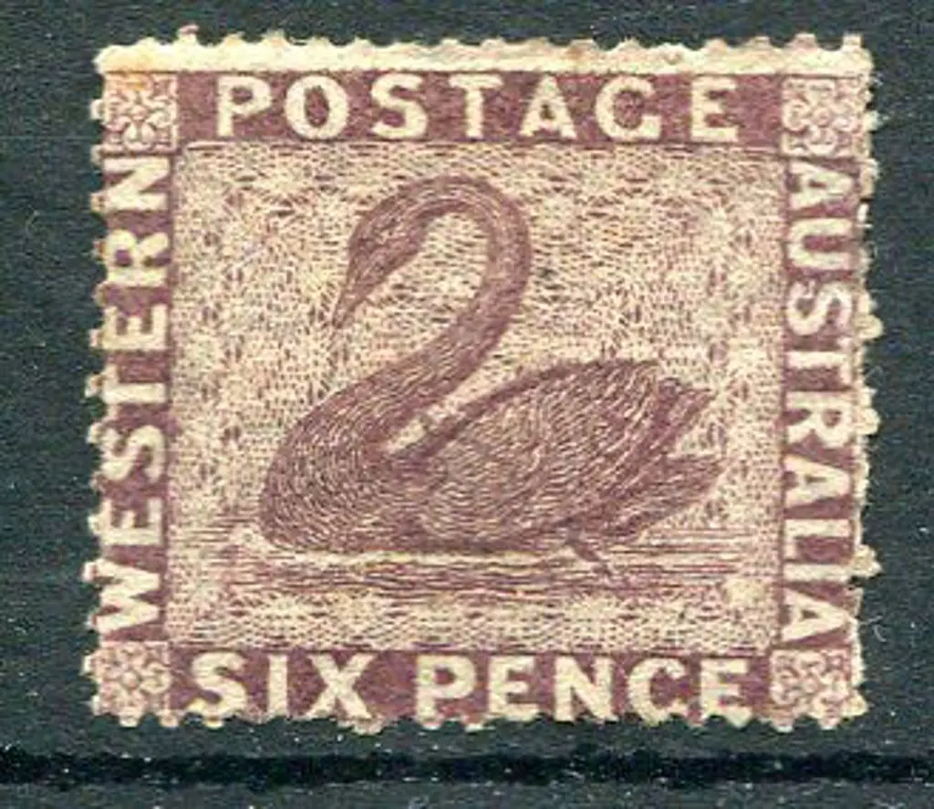 1861 6d purple-brown. MH with part og. Perfs rough ... Image 1++