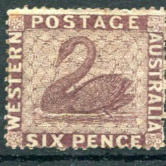 1861 6d purple-brown. MH with part og. Perfs rough ...