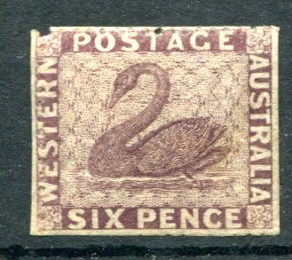 1861 6d purple-brown with trimmed perfs. MLH with ... Image 1++
