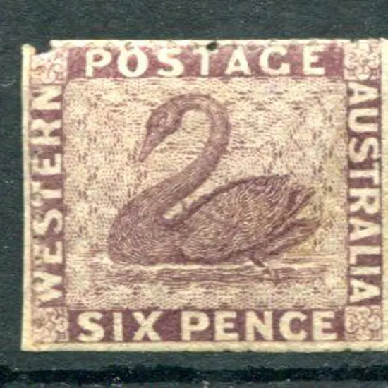 1861 6d purple-brown with trimmed perfs. MLH with ...