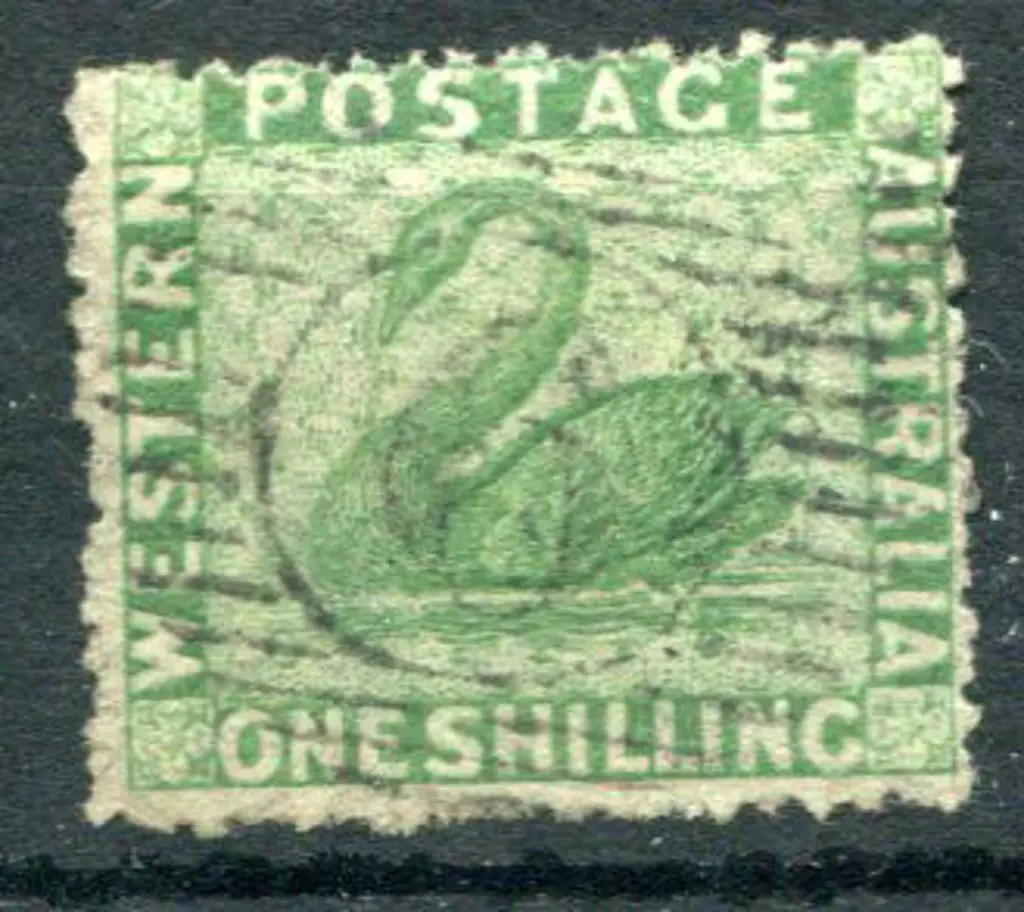1861 1/- yellow-green. Fine used with light BN ... Image 1++