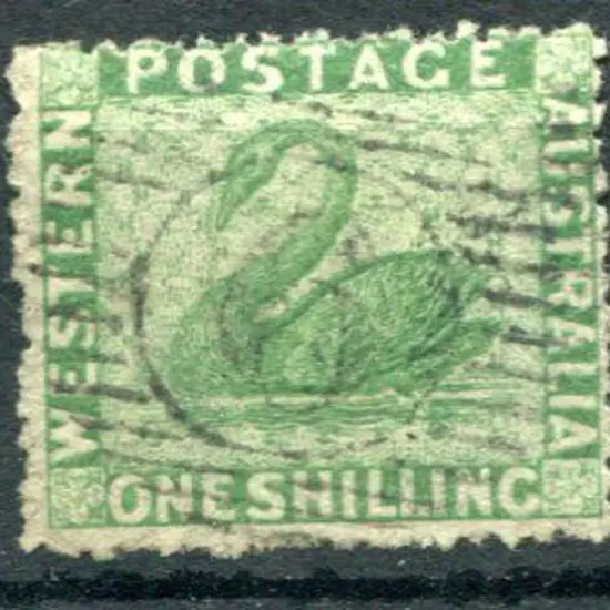 1861 1/- yellow-green. Fine used with light BN ...