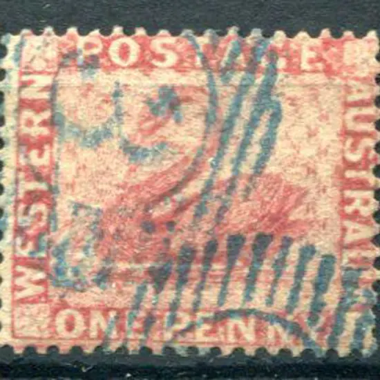 1861 1d rose, perf 14 with sideways reversed wmk. ...