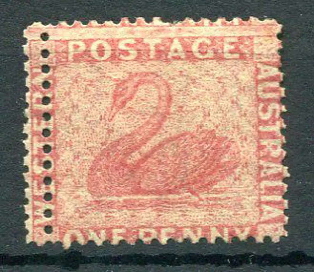 1861 1d rose with double line of perforations at ... Image 1++
