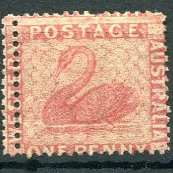 1861 1d rose with double line of perforations at ...