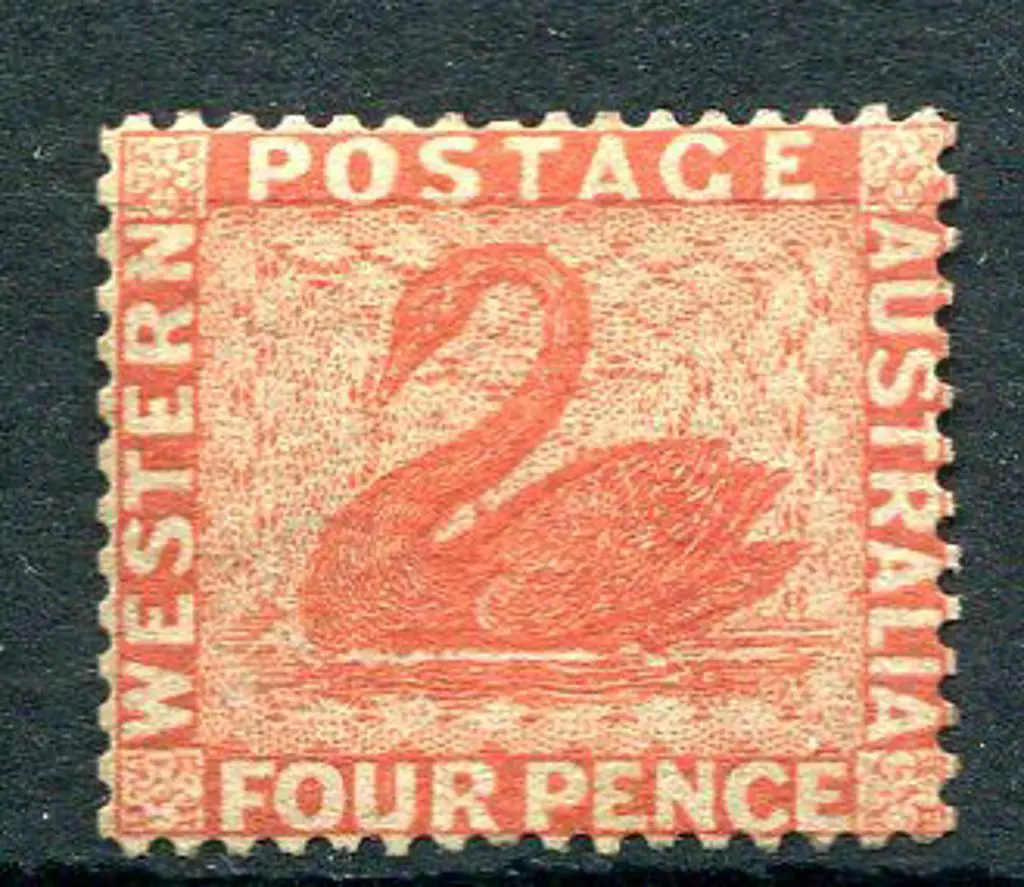 1861 4d vermilion. MLH with part og. SG 40, Cat. ... Image 1++