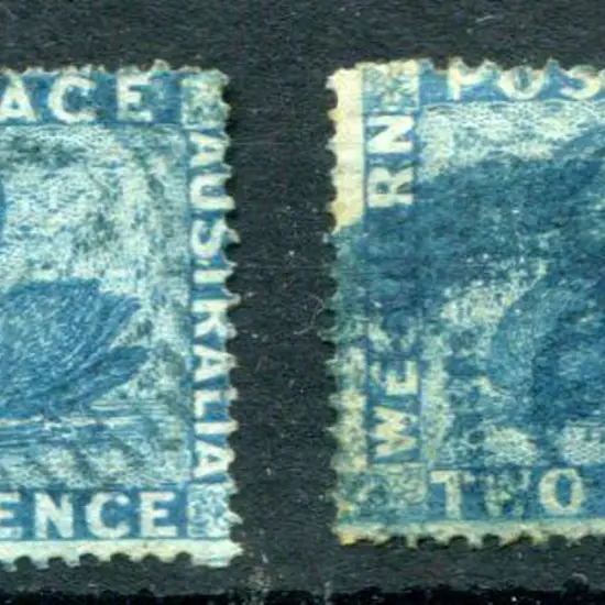 1861 2d blue. Two used examples, one with ...