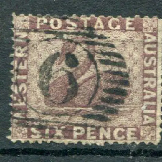 1861 6d purple-brown, perf, clean-cut 14-16. F/U ...