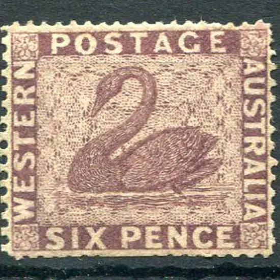 1861 6d purple-brown. Unused without gum, trimmed ...