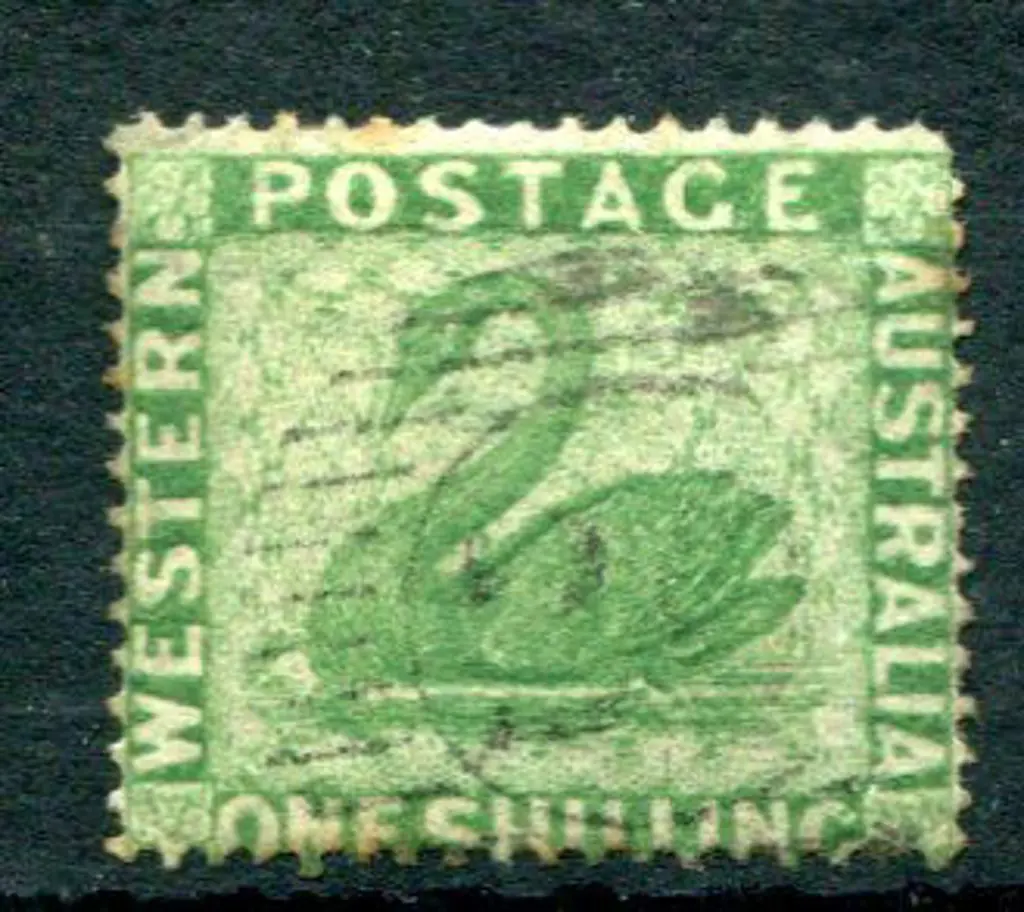 1861 1/- yellow-green with wmk sideways. Fine used ... Image 1++