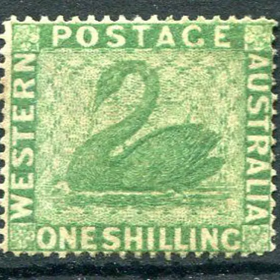 1861 1/- yellow-green. Unused without gum. SG 43, ...