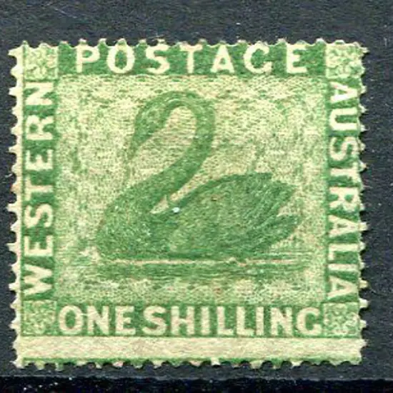 1861 1/- yellow-green. Fine unused without gum, ...