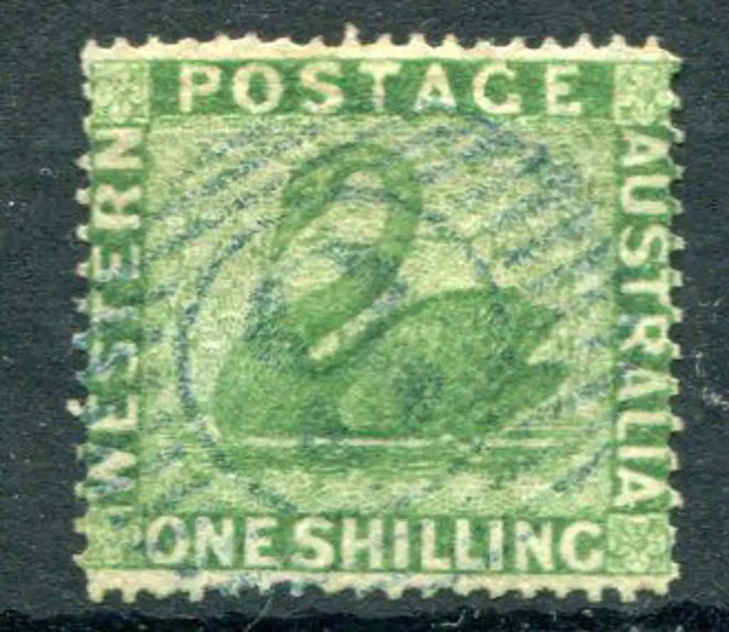 1861 1/- yellow-green, clean cut perf. 14-16 with ... Image 1++