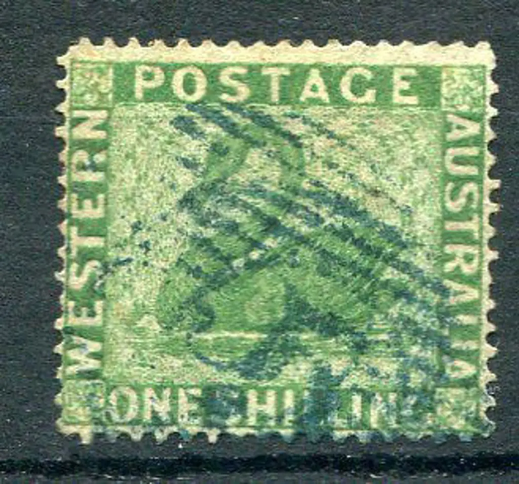1861 1/- yellow-green with upright wmk. Fine used ... Image 1++