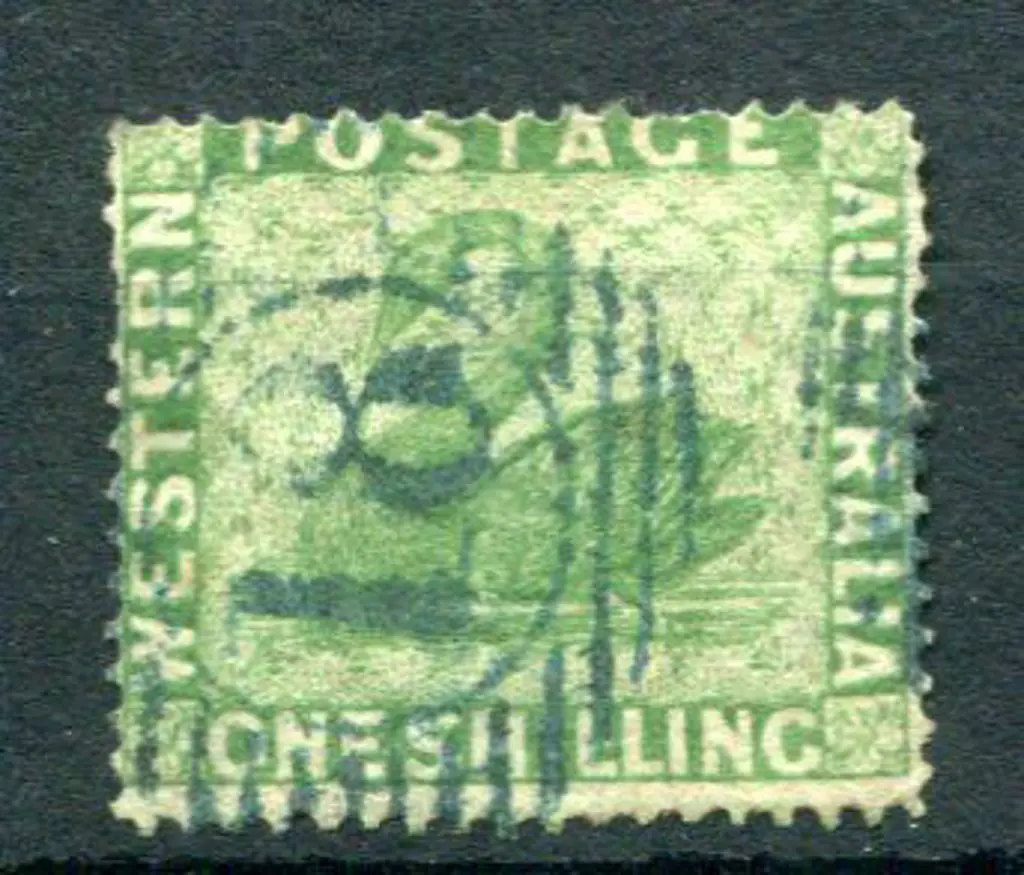 1861 1/- yellow-green with wmk upright, inverted & ... Image 1++