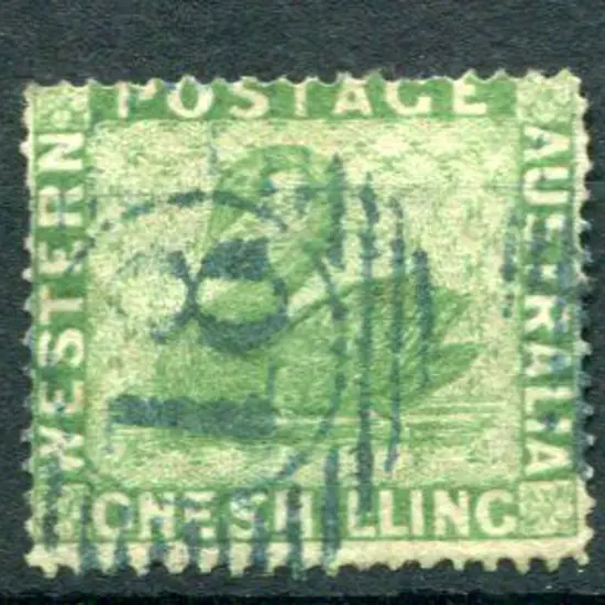 1861 1/- yellow-green with wmk upright, inverted & ...