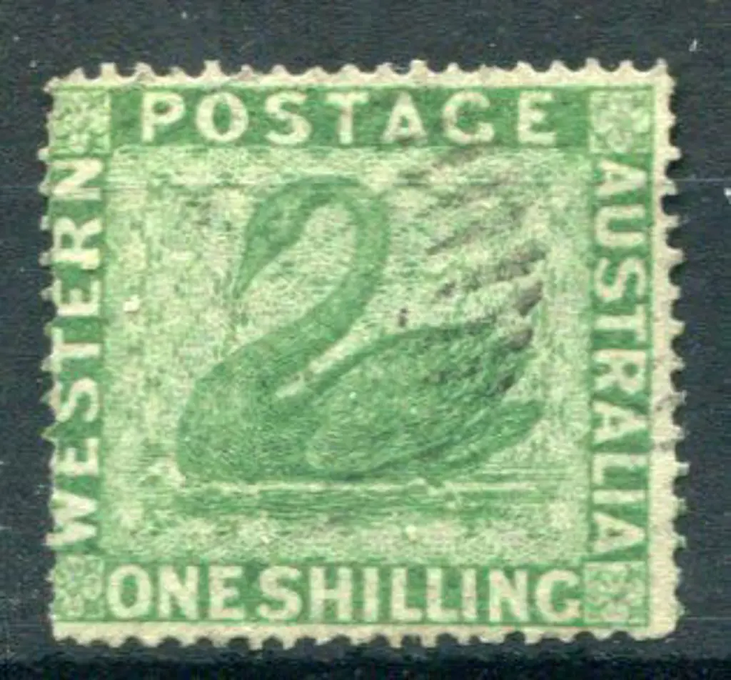 1861 1/- green with upright, reversed wmk. Centred ... Image 1++