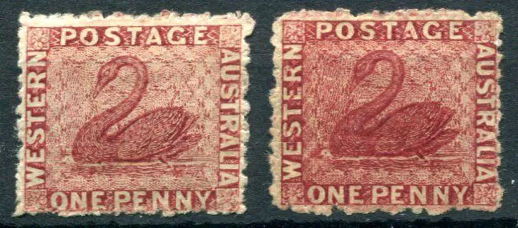 1863/64 1d rose-carmine & 1d lake. MLH/MH. SG 44 & ... Image 1++