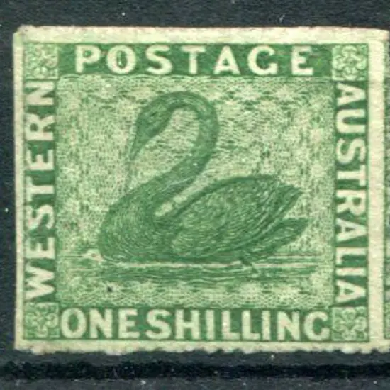 1861 1/- deep green with sideways wmk. Unused/mint ...