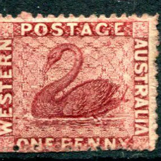 1863-64 1d carmine rose with "double tail" ...