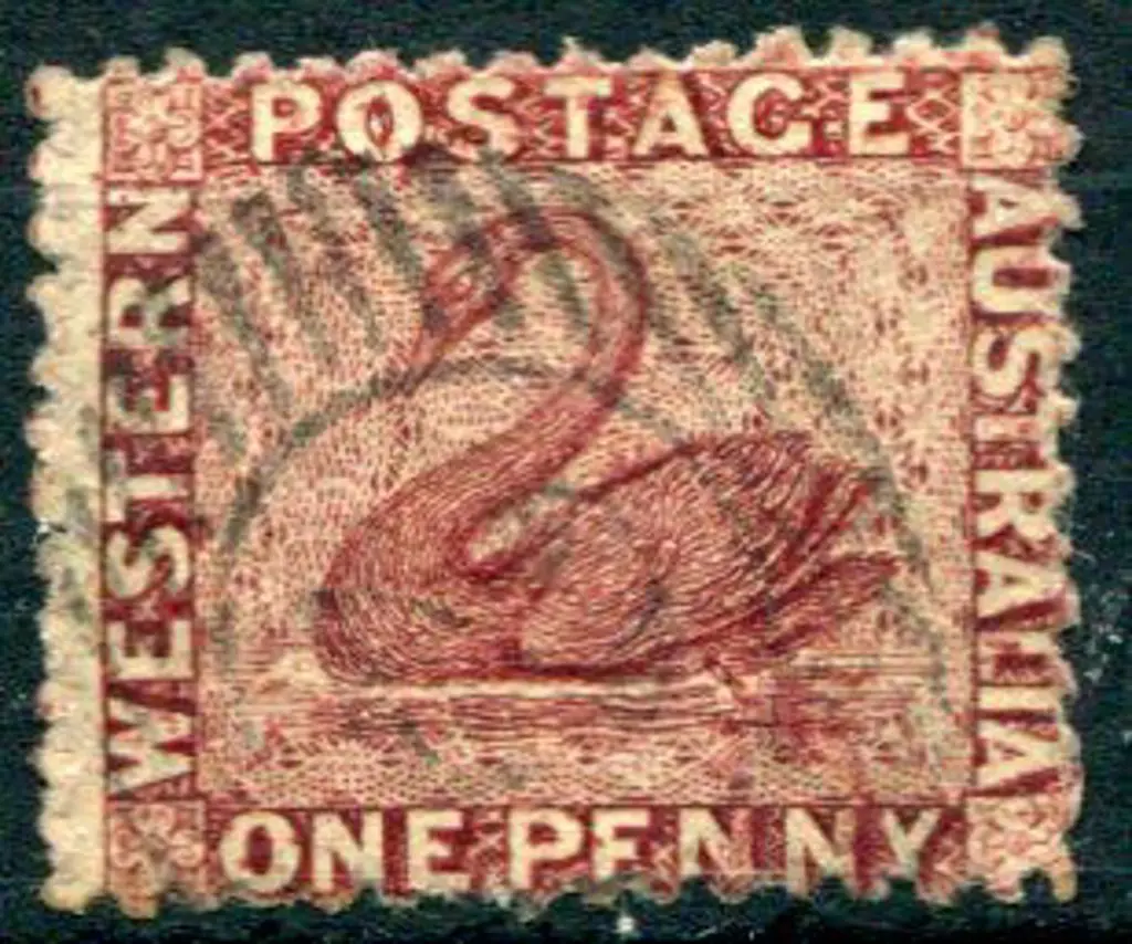 1843 1d lake, no wmk, with "white dot on swans ... Image 1++