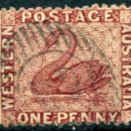 1843 1d lake, no wmk, with "white dot on swans ...