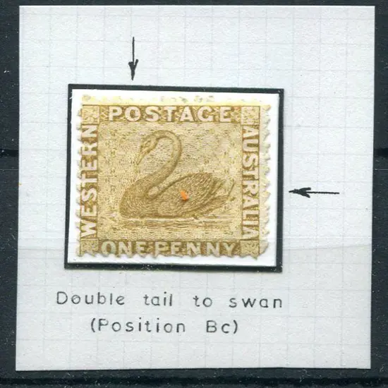 1874 1d yellow-ochre with "double tailed swan" ...