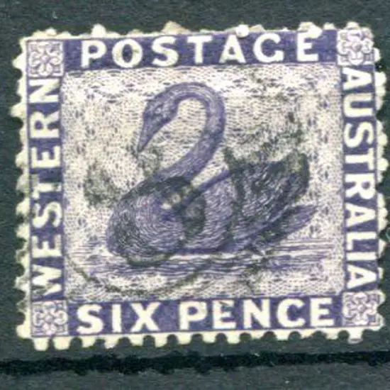 1865 6d violet with sideways wmk. F/U SG 57b, Cat. ...
