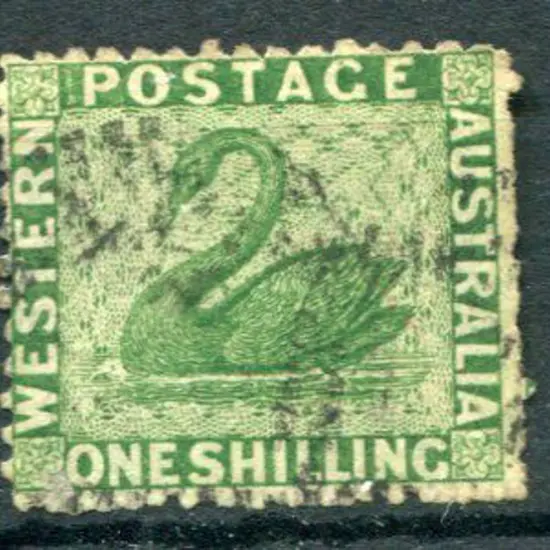 1865 1/- bright green with inverted wmk. Lightly ...