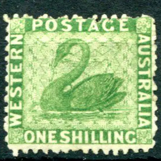 1865 1/- bright green. MLH with a couple of short ...