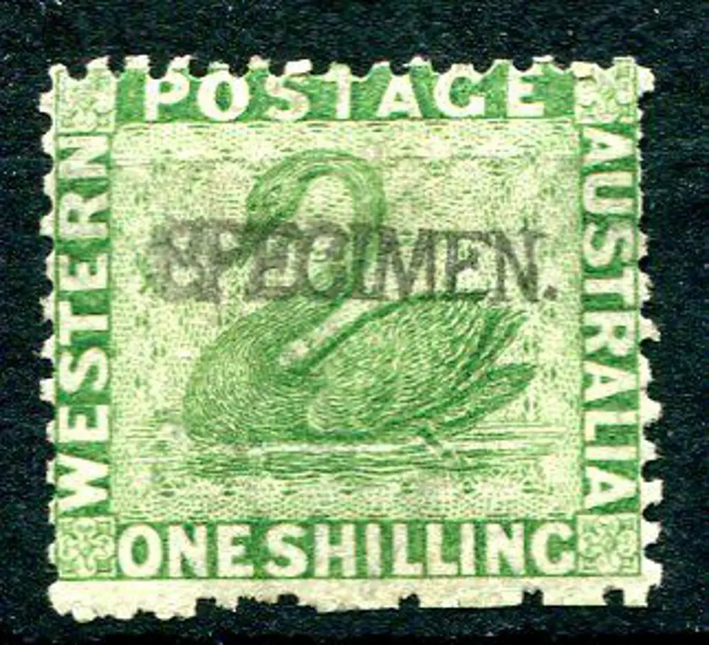 1865 1/- bright green handstamped "SPECIMEN". MH ... Image 1++