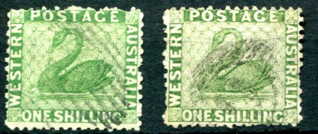 1864/79 1/- bright green & 1/- sage-green shades. ... Image 1++