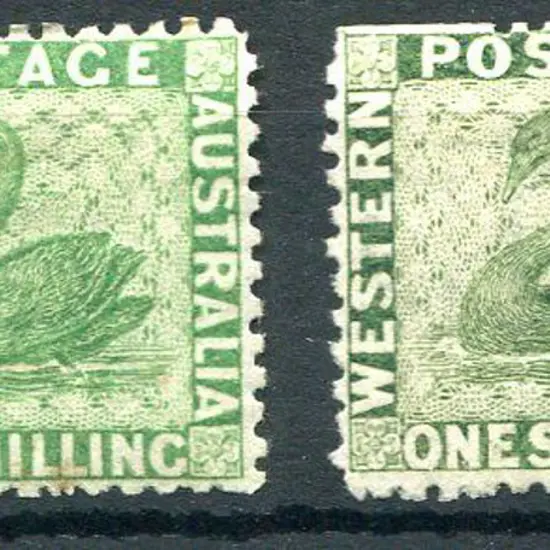 1865/68 1/- bright green MH & 1/- sage-green also ...