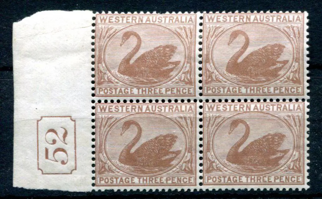 1871 3d pale brown marginal MUH/MLH block. A ... Image 1++