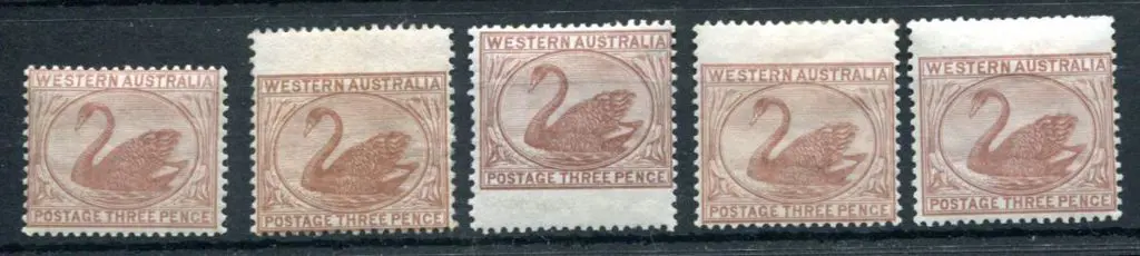 1871 3d pale brown. MUH single & 4 MUH/MLH with ... Image 1++
