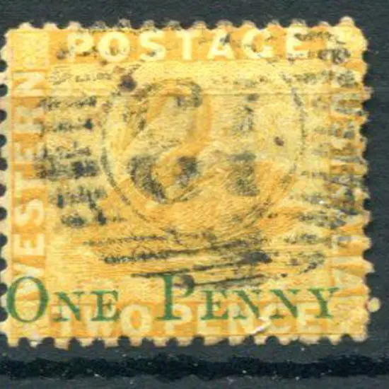 1874 "ONE PENNY" surcharge on 2d yellow. Used with ...