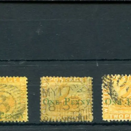 1874 "ONE PENNY" surcharge on 2d yellow. Used ...