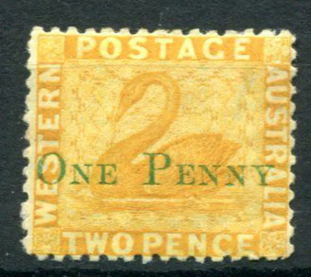 1874 "ONE PENNY" surcharge on 2d yellow. MLH with ... Image 1++