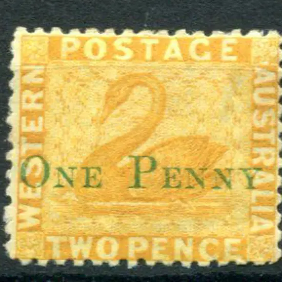 1874 "ONE PENNY" surcharge on 2d yellow. MLH with ...